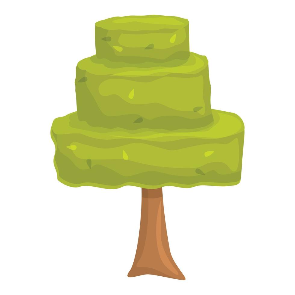 vector de dibujos animados de icono de árbol de corte. seto de jardín
