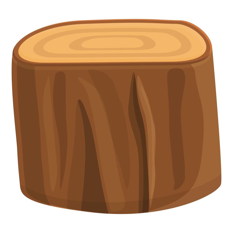 Young tree trunk icon, cartoon style vector