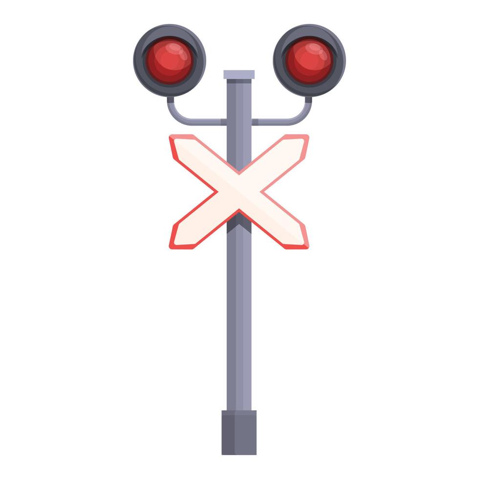 Crossing rail light icon cartoon vector. Trail road vector