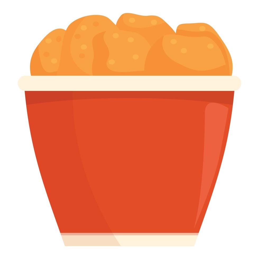 Chicken nuggets box icon cartoon vector. Fast food vector