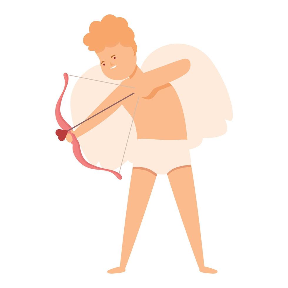Cupido amor día icono vector de dibujos animados. Ángel lindo