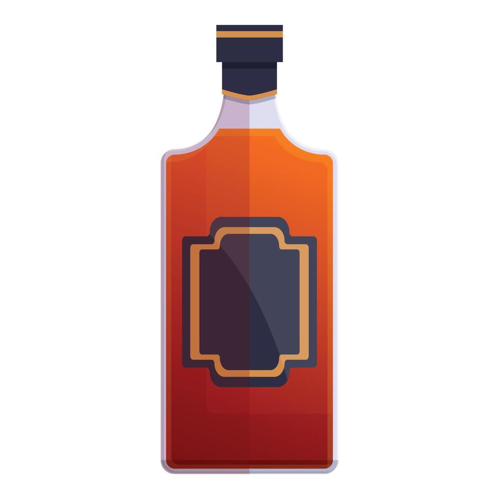 Bourbon distillery bottle icon, cartoon style vector