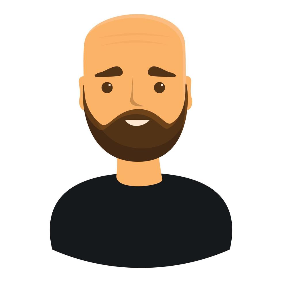 Bald man icon, cartoon style vector