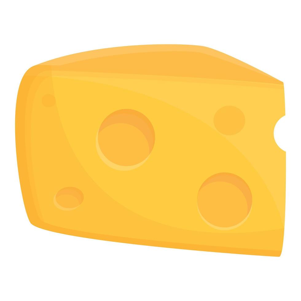 Piece of cheese icon, cartoon style vector