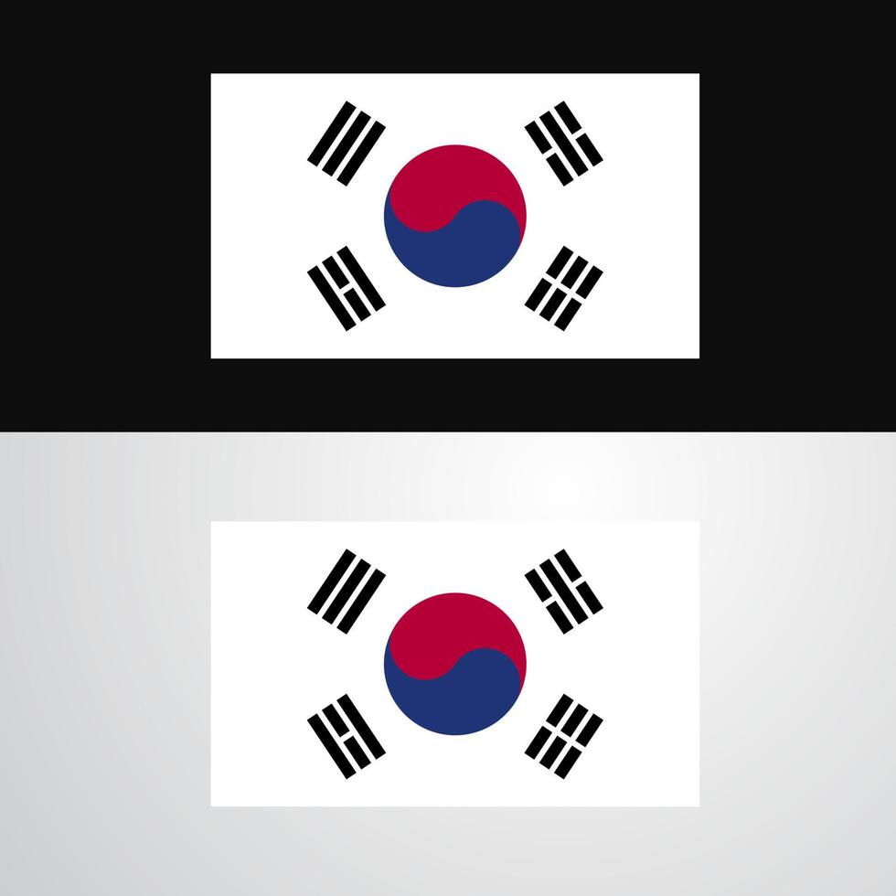 diseño de banner de bandera de corea del sur vector