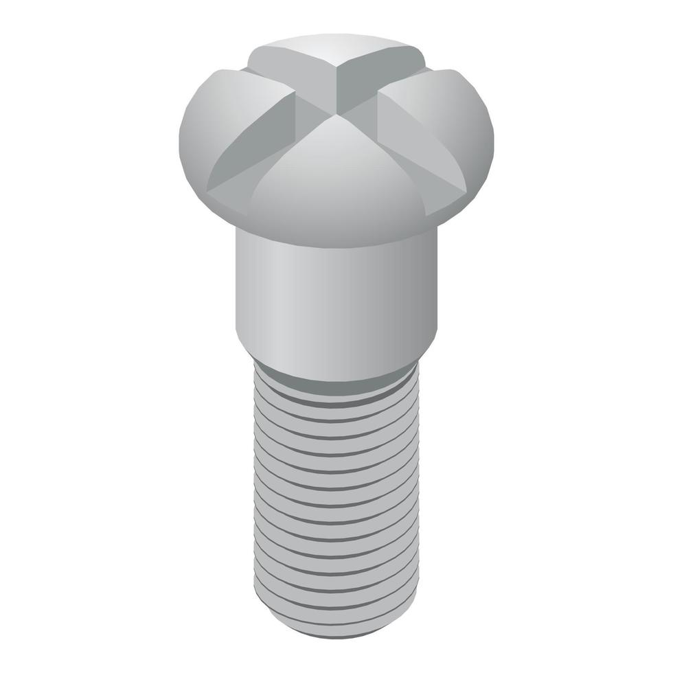 Cross bolt screw icon, isometric style vector