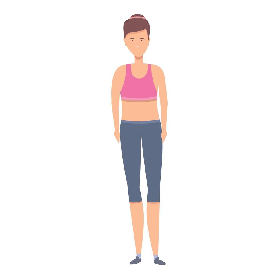 vector de dibujos animados de icono de fitness activo de mujer. ropa deportiva