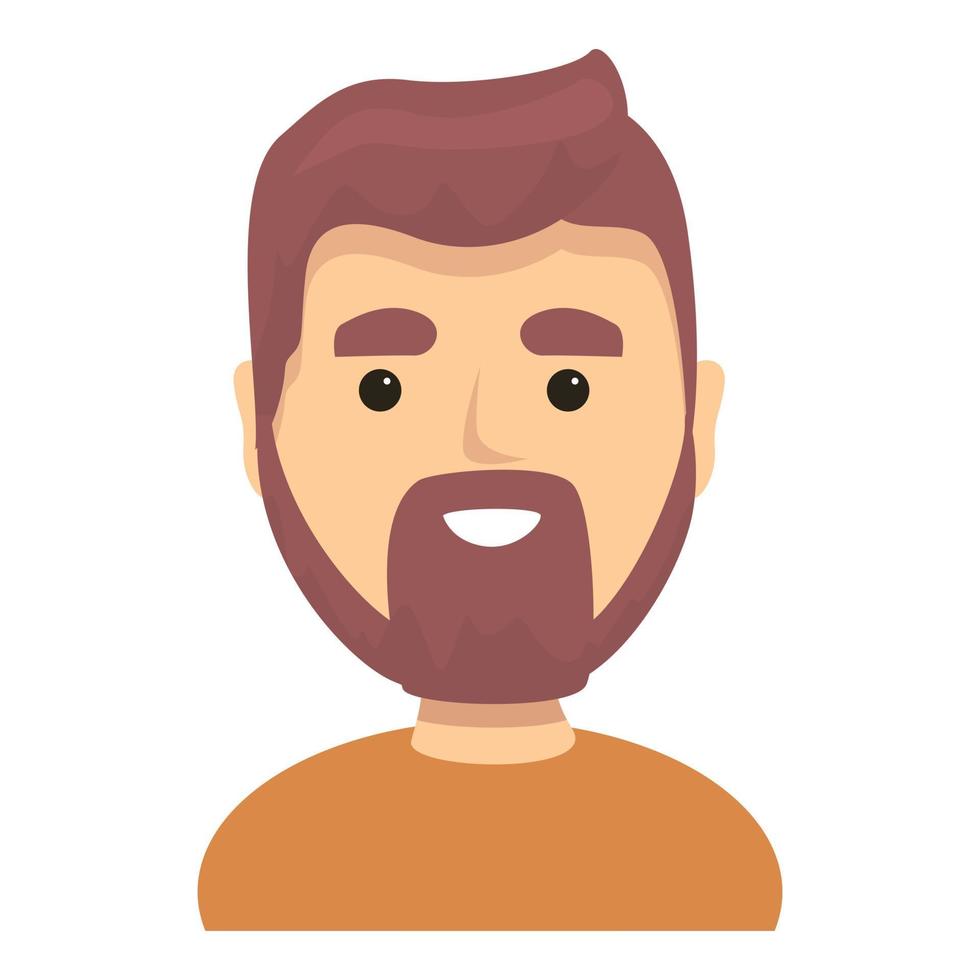 Bearded handsome man icon, cartoon style vector