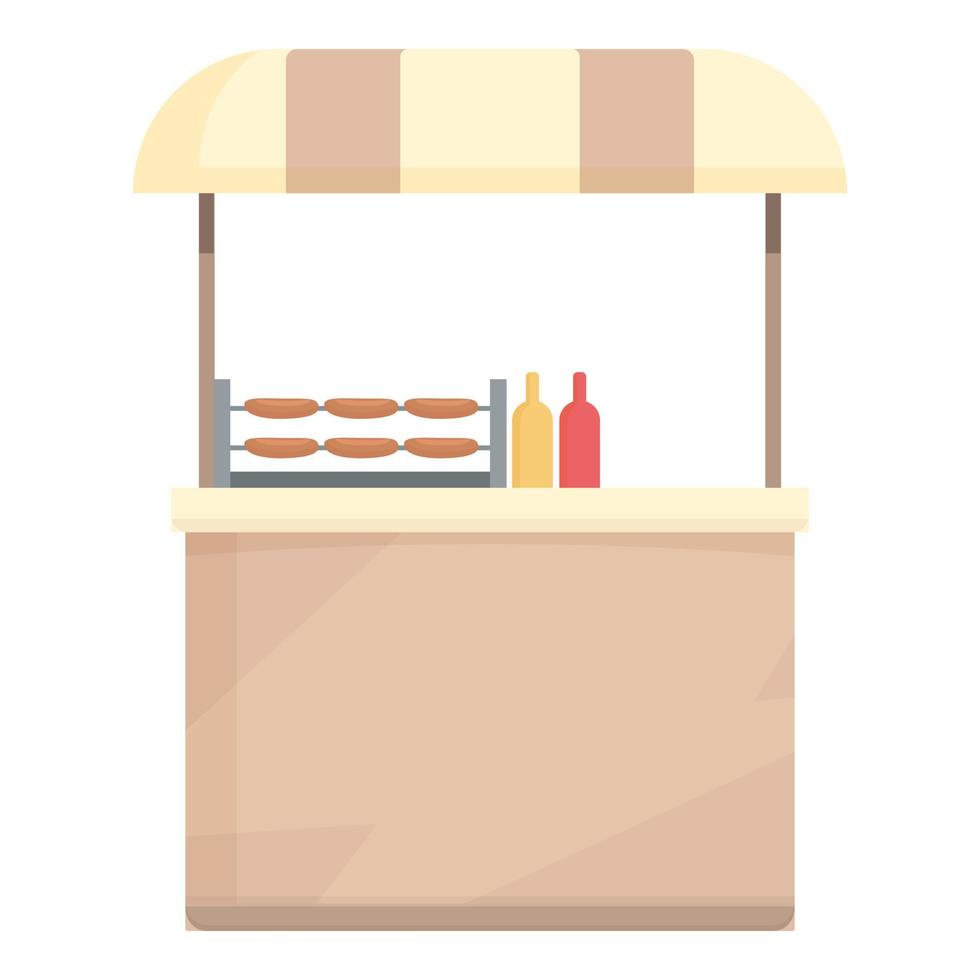 vector de dibujos animados de icono de comida callejera. tienda del festival