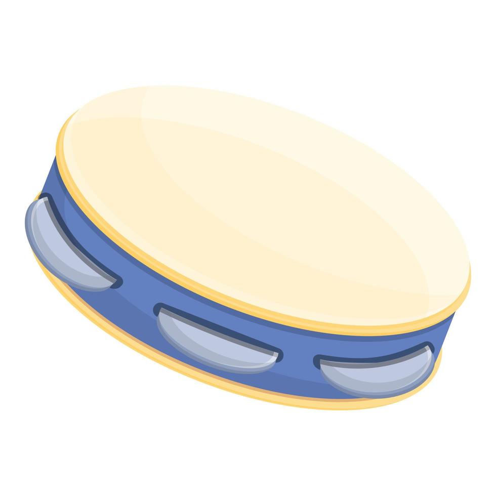 Tambourine object icon, cartoon style vector