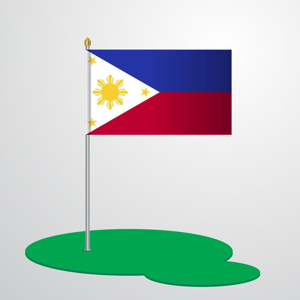 asta de la bandera de filipinas vector