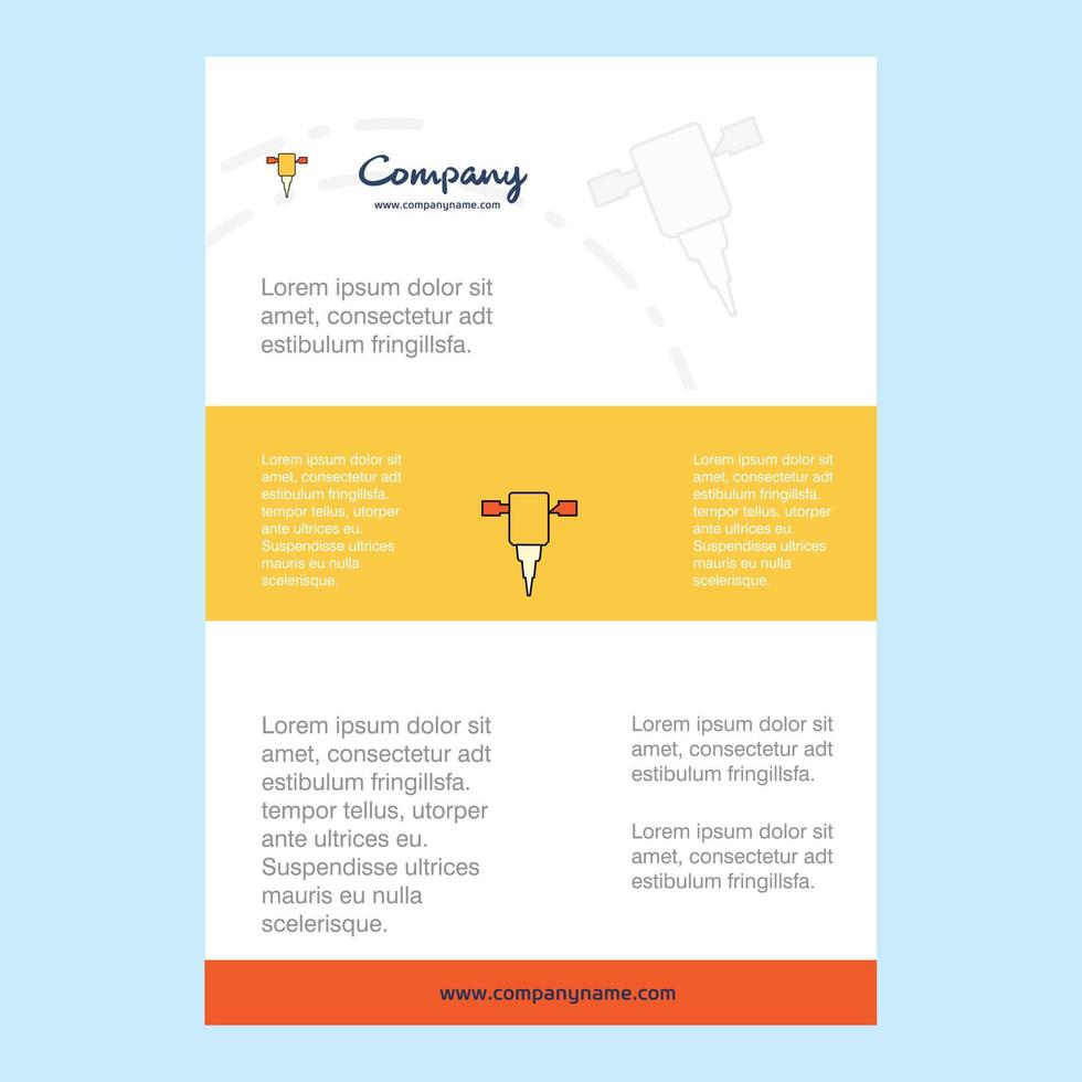 Template layout for Jack hammer comany profile annual report presentations leaflet Brochure Vector Background