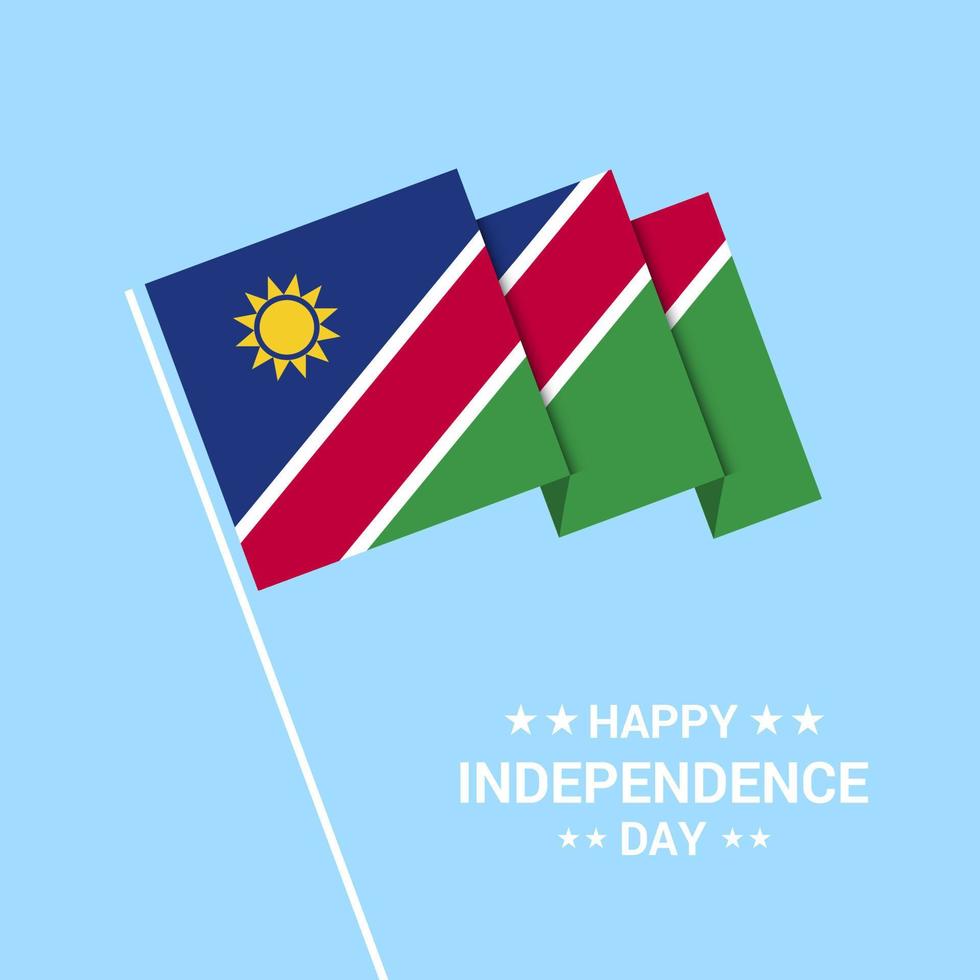 Namibia Independence day typographic design with flag vector