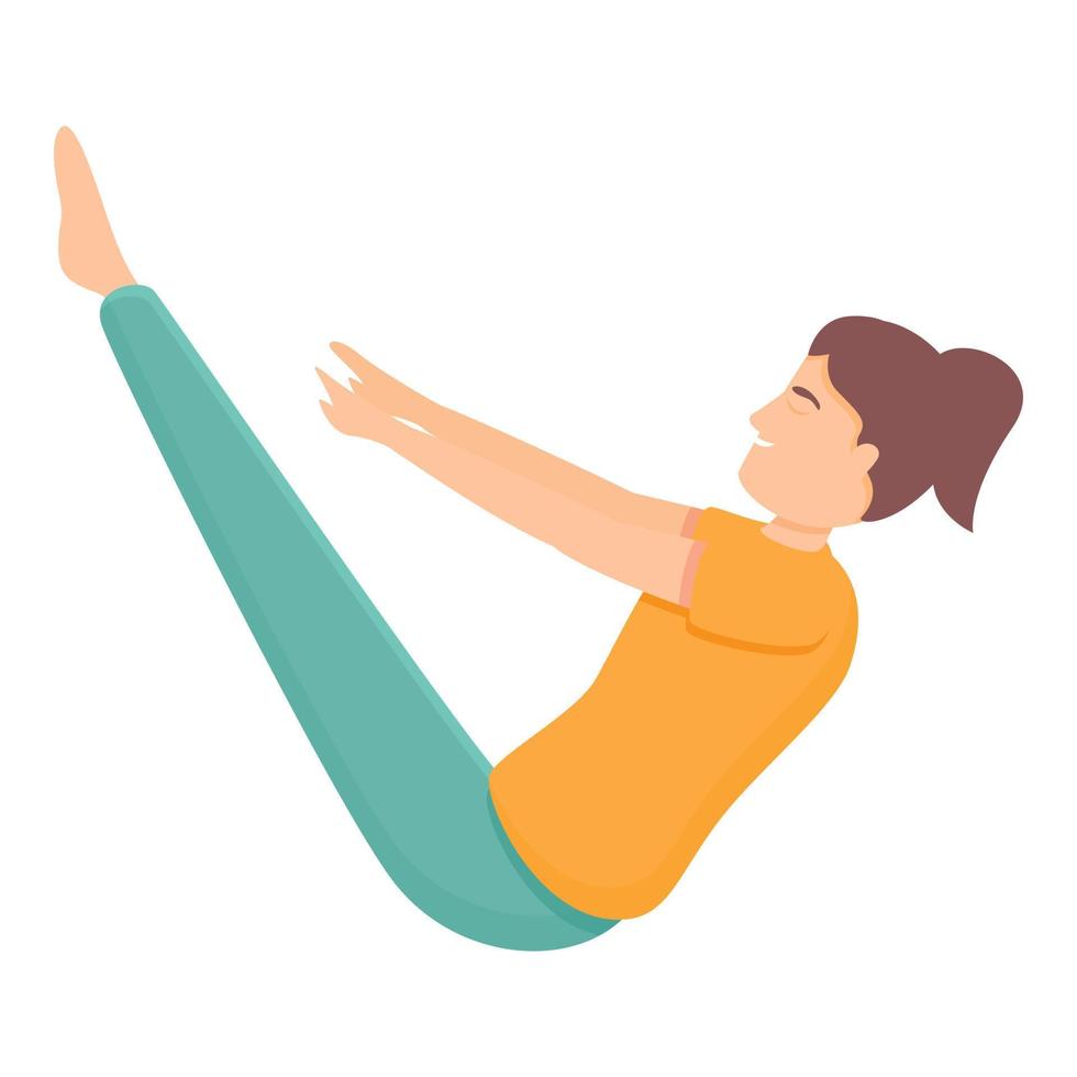 Pilates sport icon, cartoon style vector