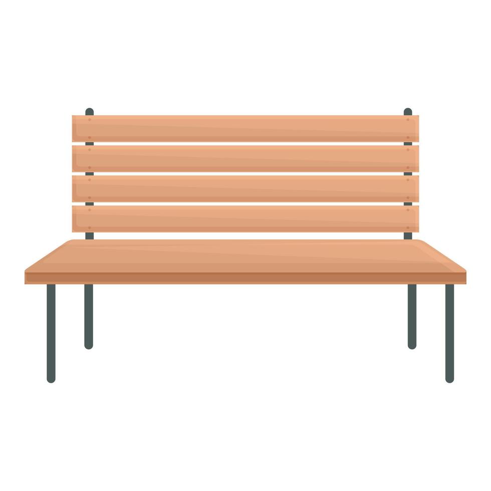 vector de dibujos animados de icono de banco de madera de metal. Muebles de Jardín