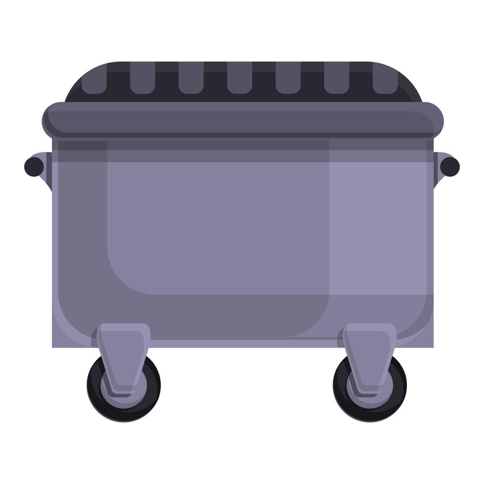 Dustbin icon, cartoon style vector