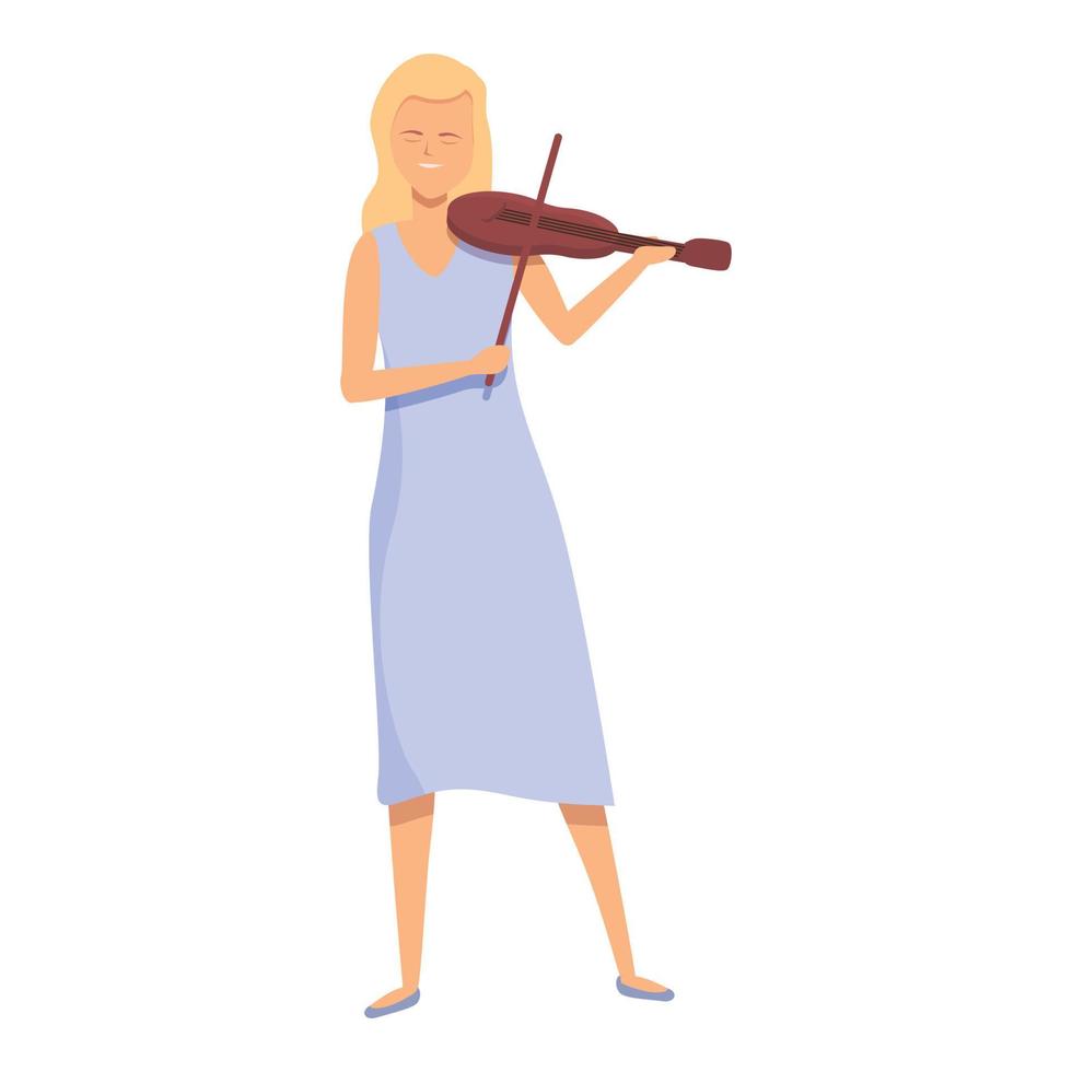 Street woman violin icon cartoon vector. Music people vector