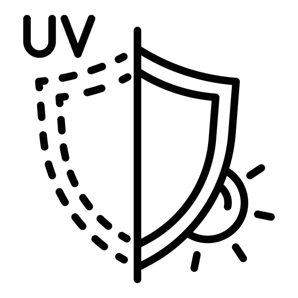 Sunscreen shield icon, outline style vector