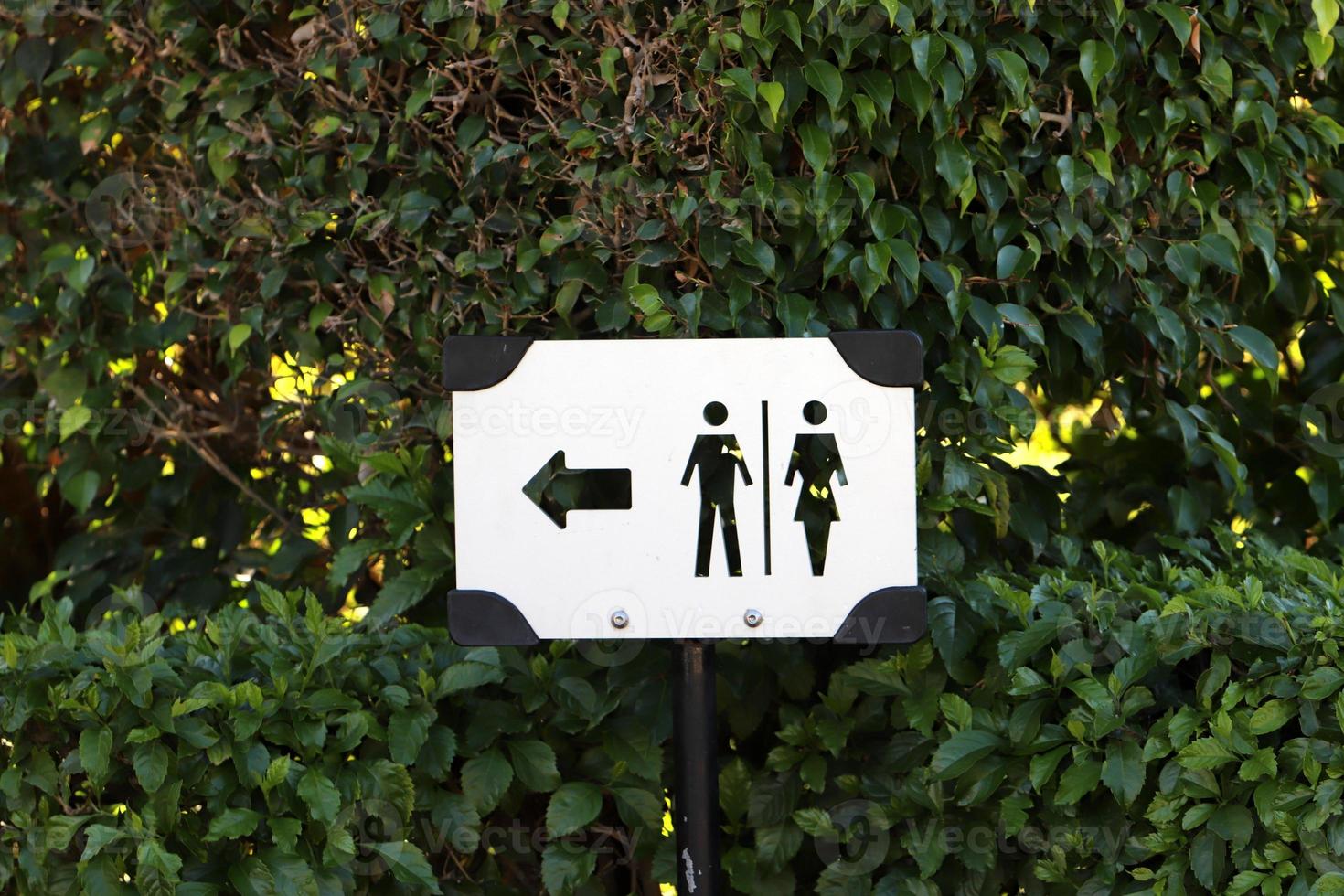 Road information sign installed on the side of the road in Israel. photo