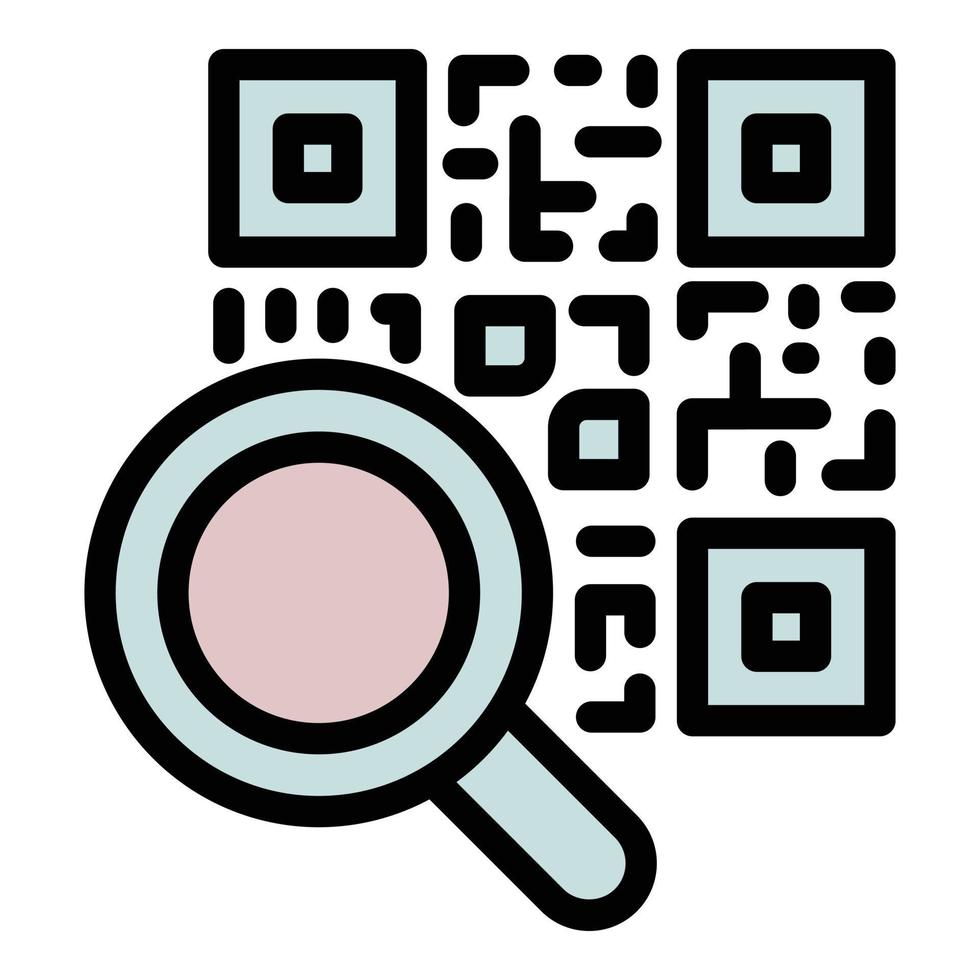 vector de contorno de icono de código qr de producto. escaneo móvil