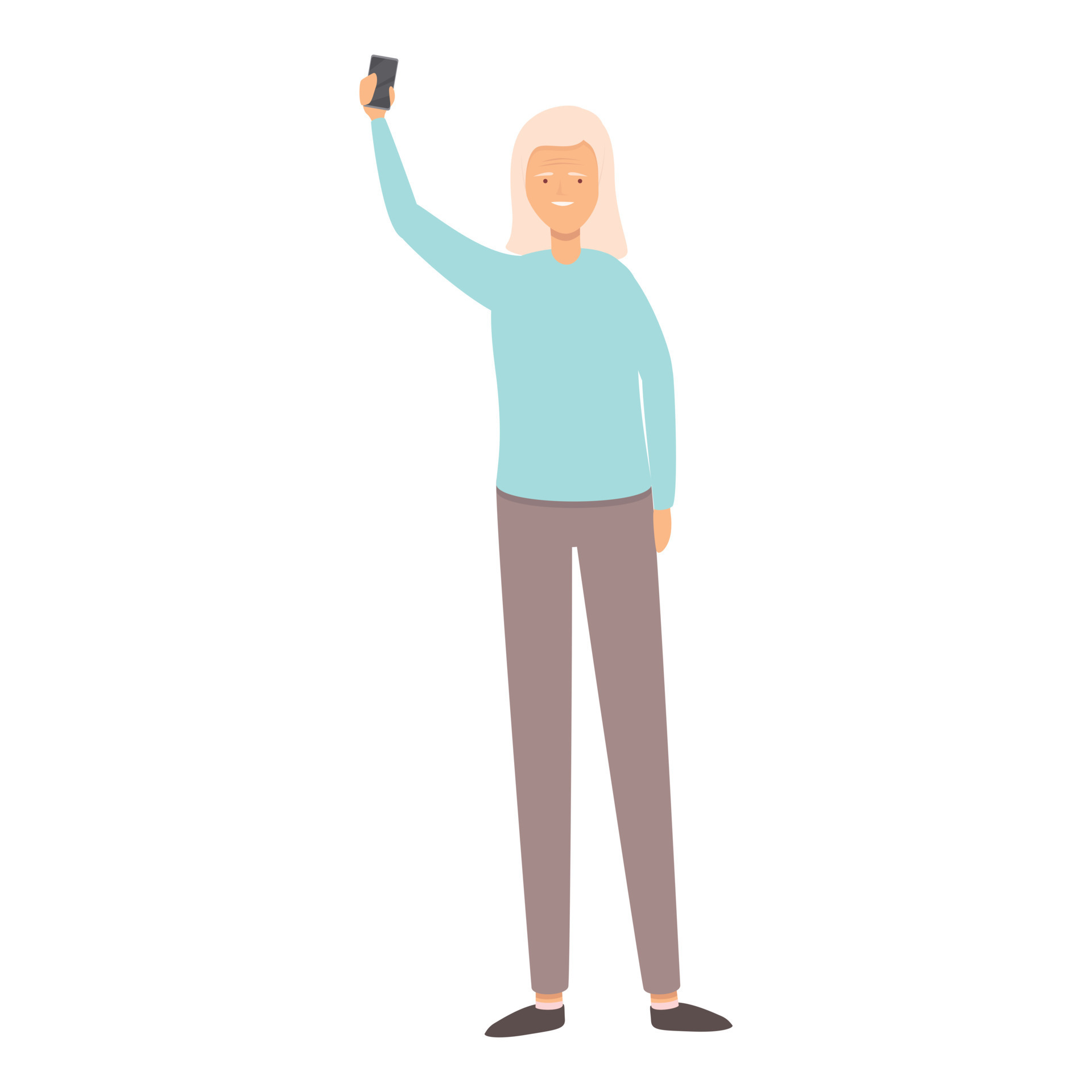 Social phone hi icon cartoon vector. Old person 14316995 Vector Art at
