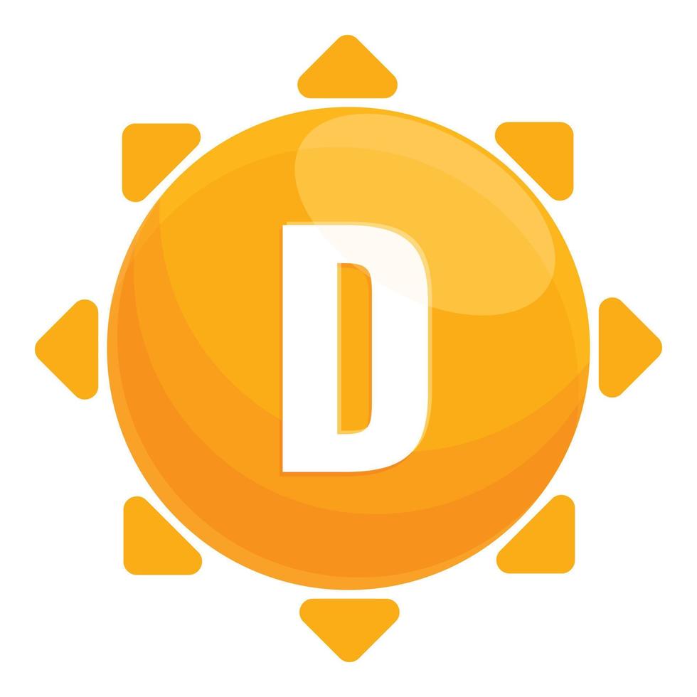 Natural vitamin d icon, cartoon style vector