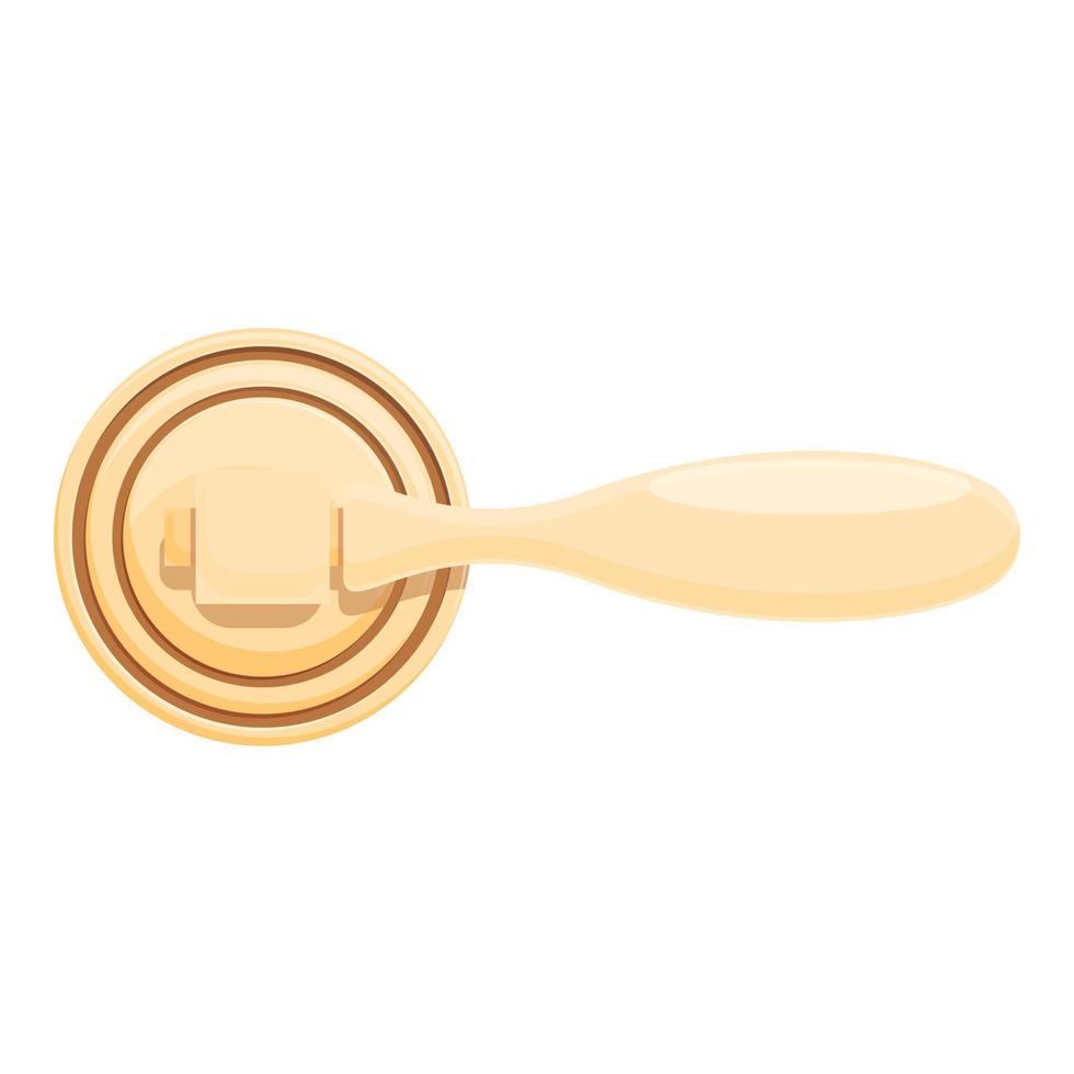 Ceramic door handle icon, cartoon style vector