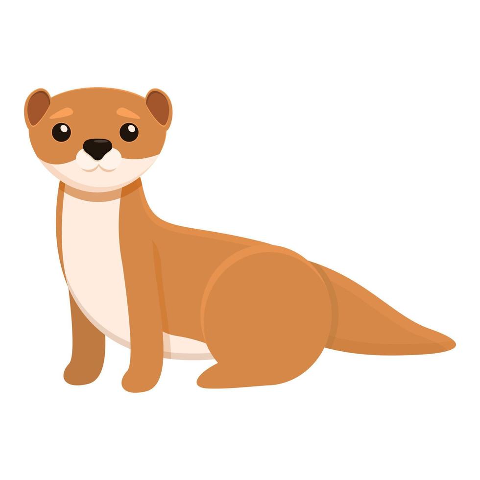 Weasel mink icon, cartoon style vector