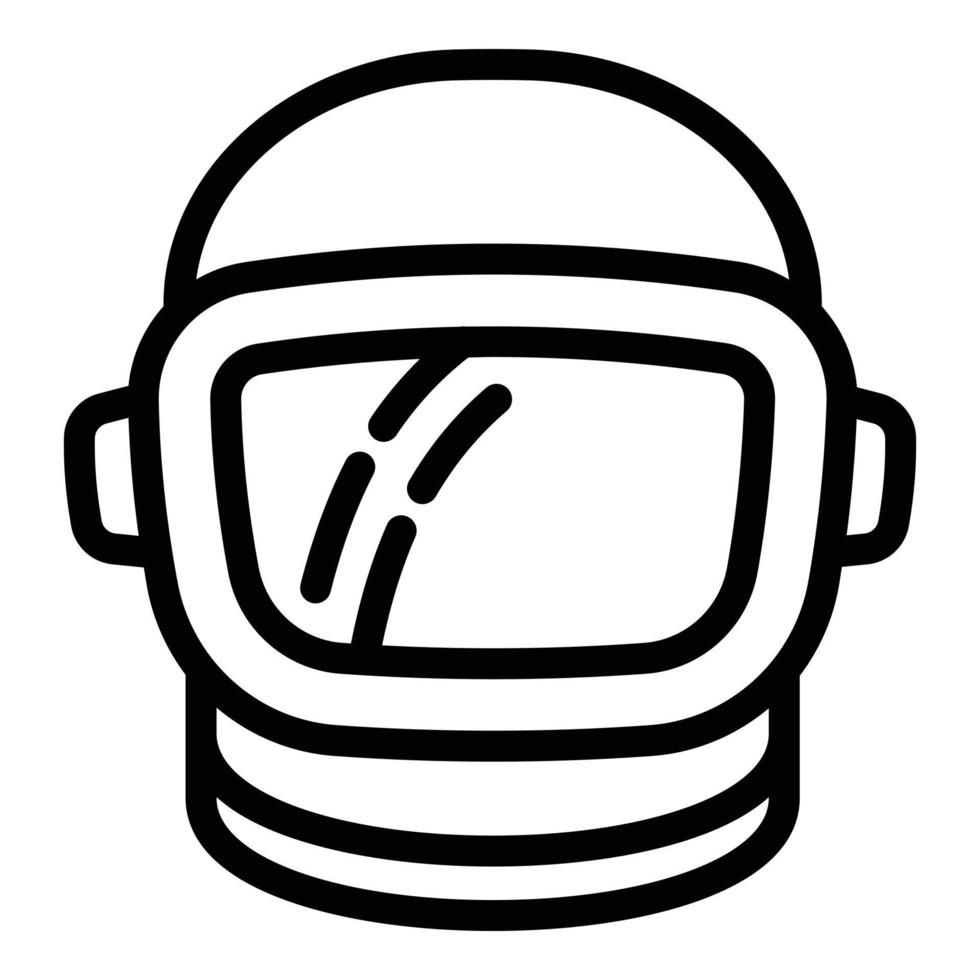 icono de casco espacial, estilo de esquema vector