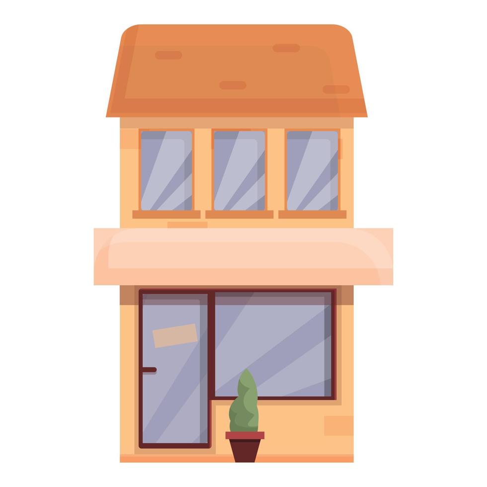Street shop icon cartoon vector. Cafe building vector