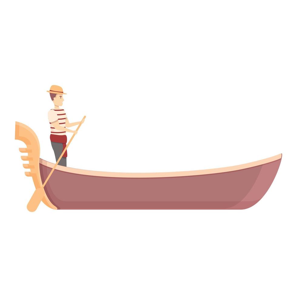 vector de dibujos animados de icono de gondolero joven. góndola de venecia