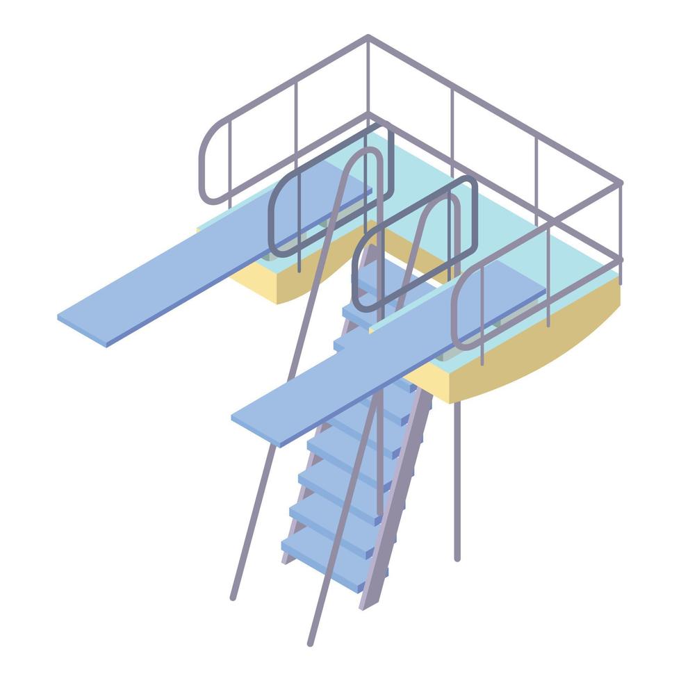 Double diving board icon, isometric style vector