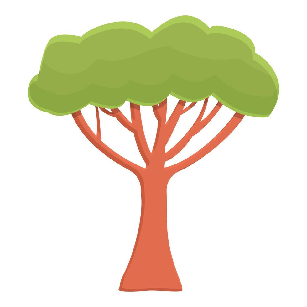 Safari green tree icon, cartoon style vector
