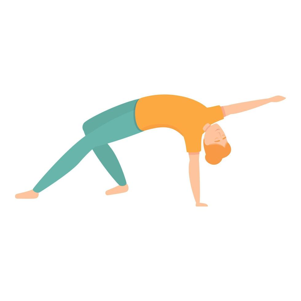 Pilates stretch icon, cartoon style vector