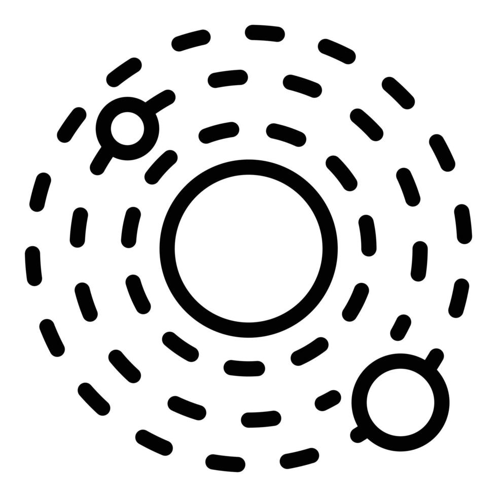 Solar system icon, outline style vector