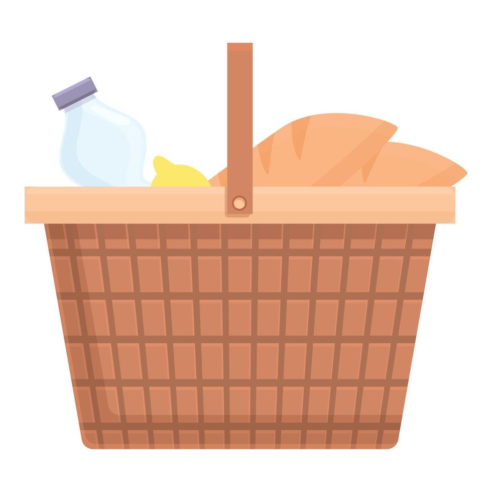 Weekend basket icon, cartoon and flat style vector