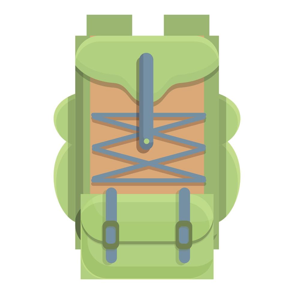 Hiking backpack icon, cartoon style vector