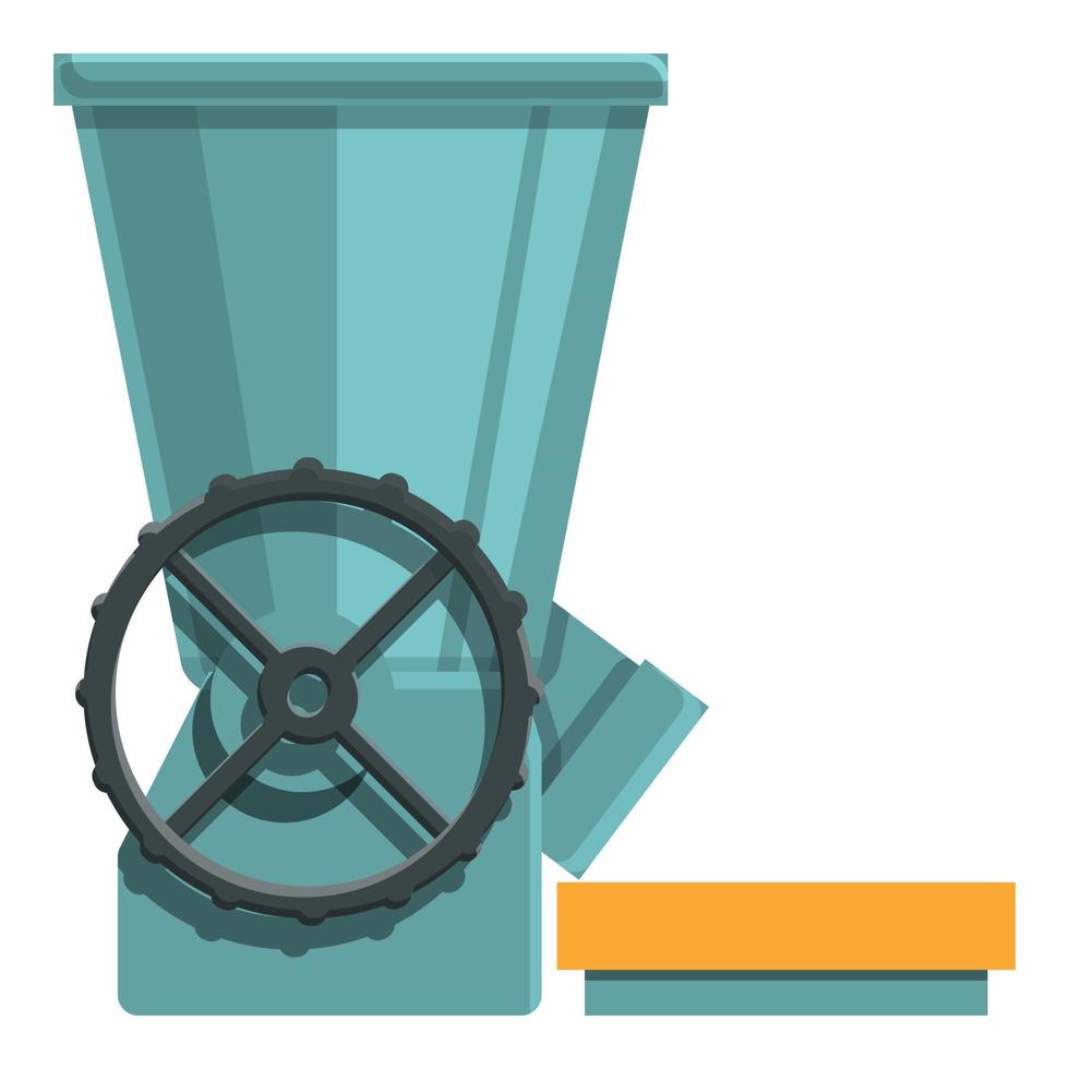 Coffee factory grinder icon, cartoon style vector