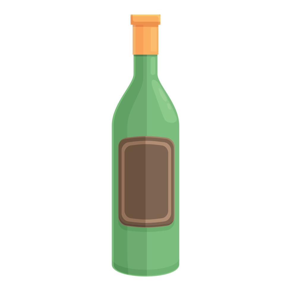 Balkan wine bottle icon cartoon vector. Dinner dish vector