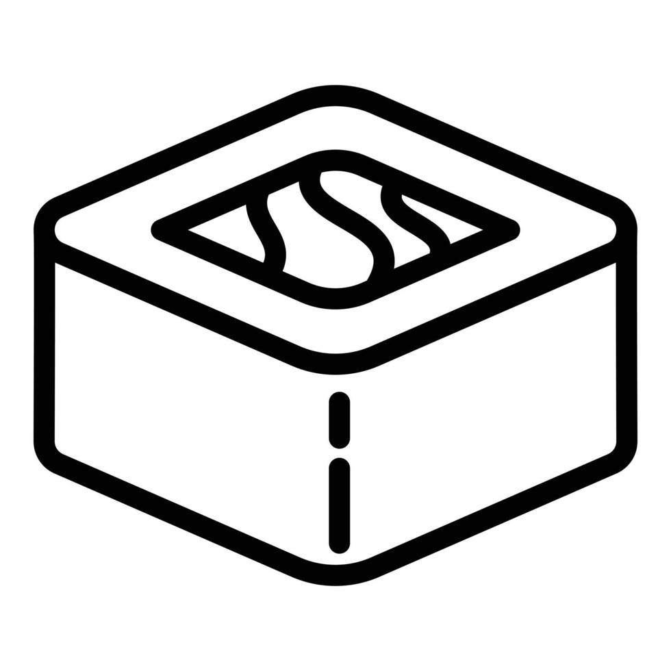 Red sushi roll icon, outline style vector
