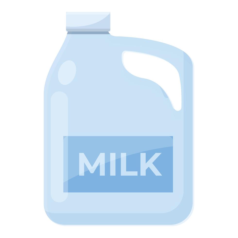 Milk canister icon, cartoon style vector