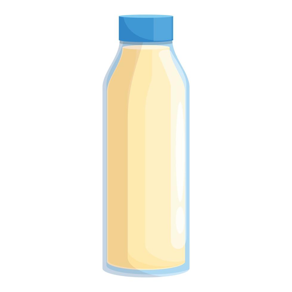 vector de dibujos animados de icono de botella de leche fresca. producto de crema