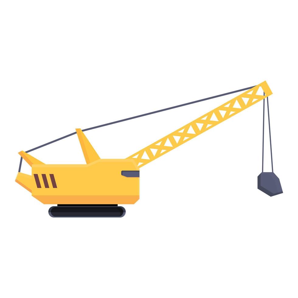 Dump excavator icon cartoon vector. Construction mine vector