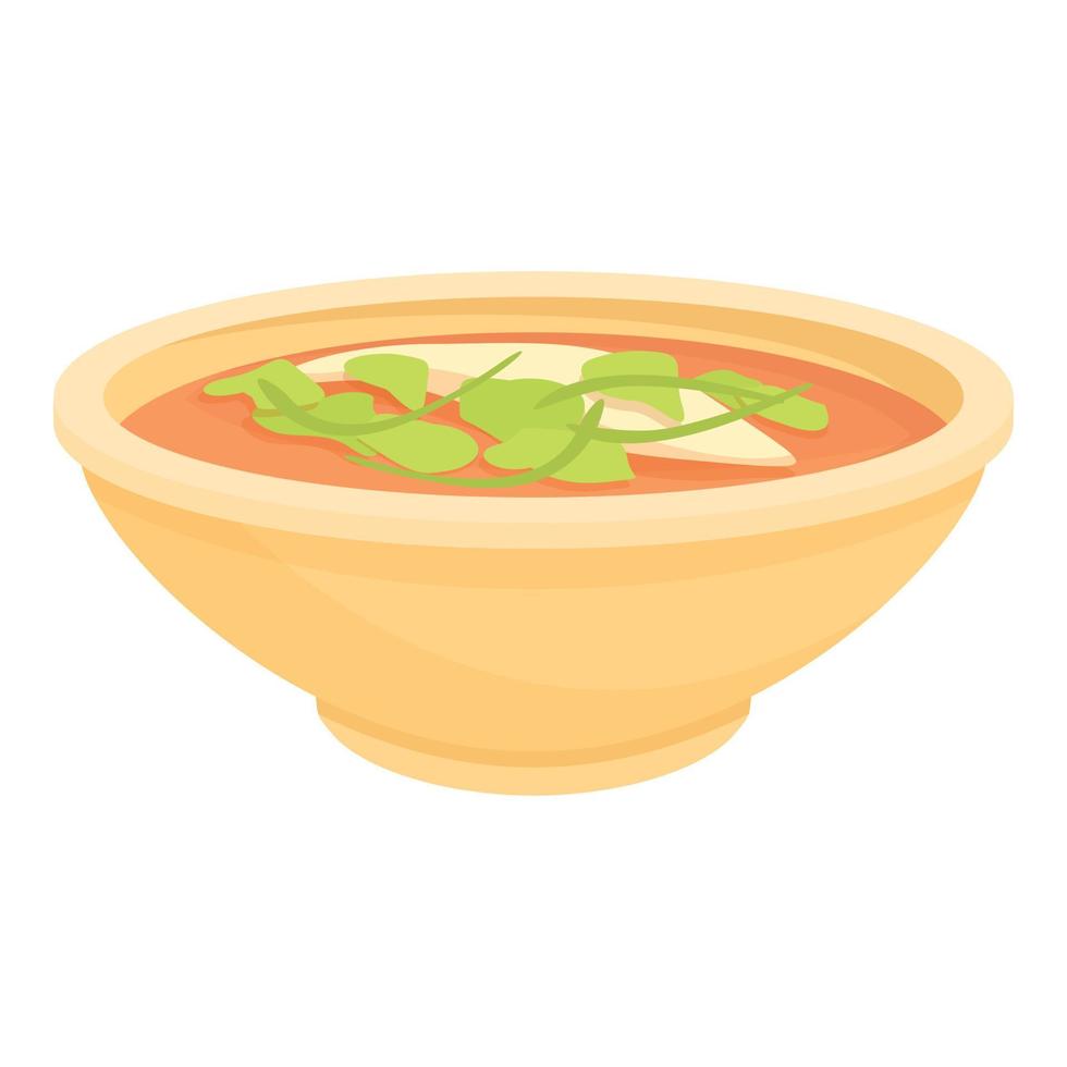 Green soup icon cartoon vector. Japan food vector