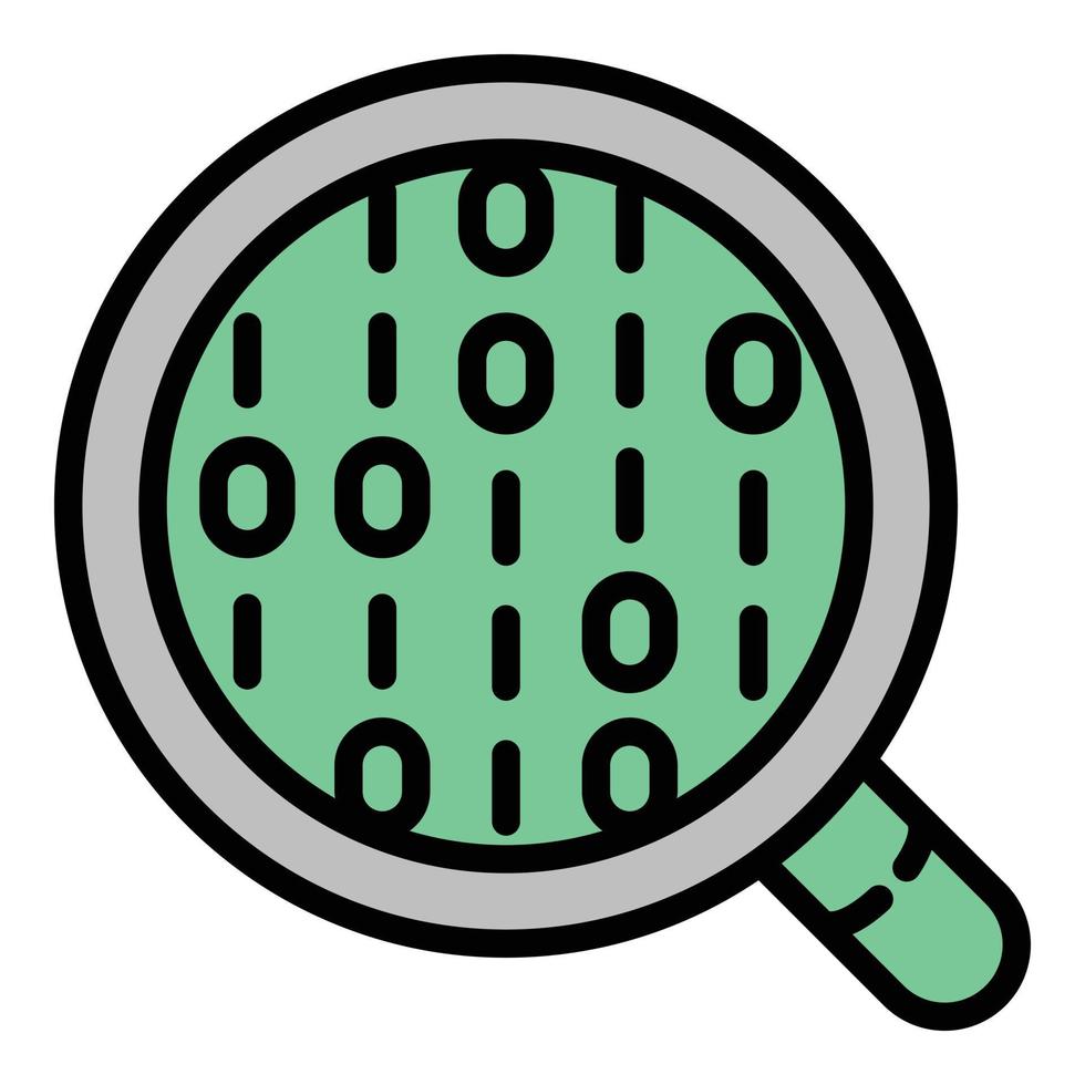 Digital search icon outline vector. Computer security vector