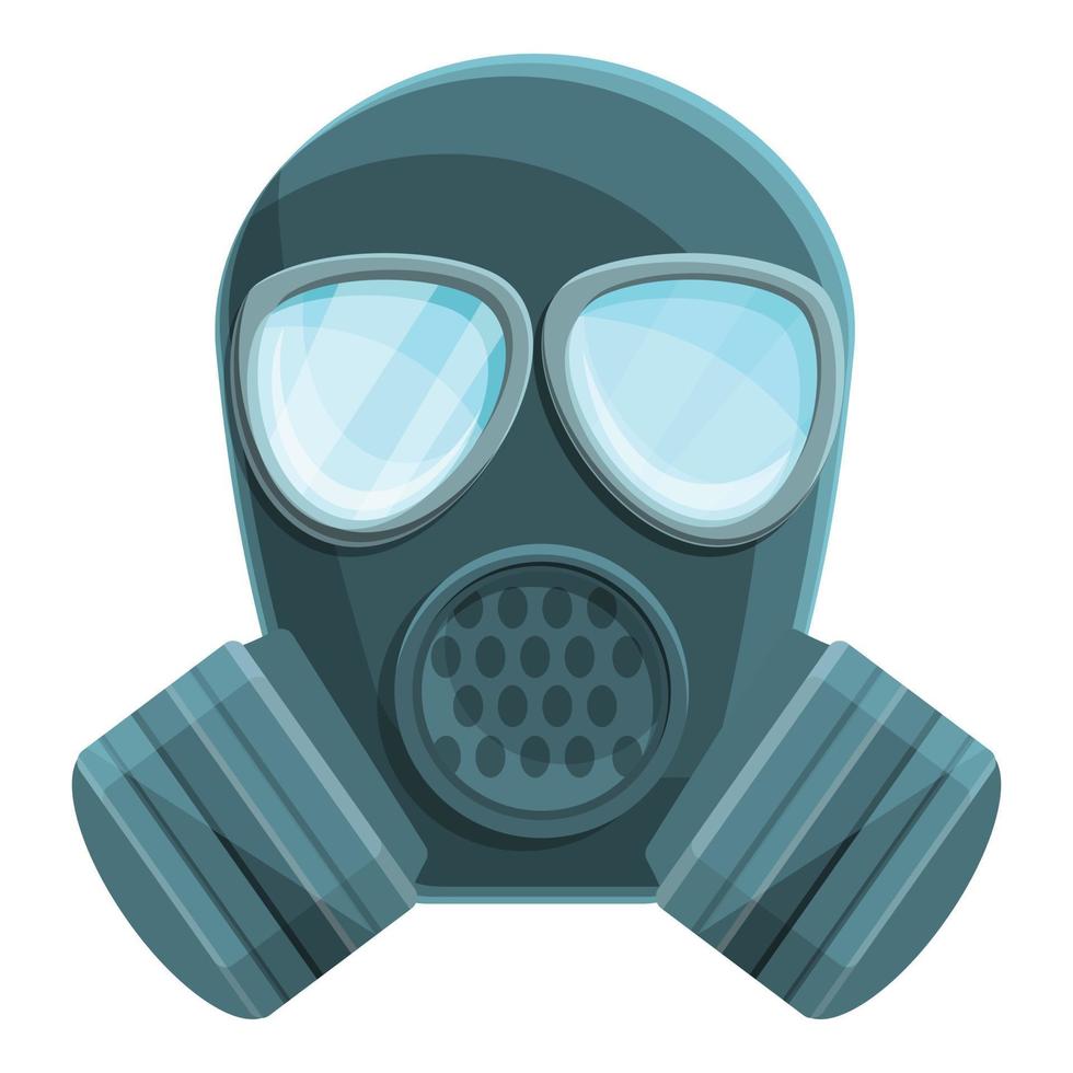 Hazard gas mask icon, cartoon style vector