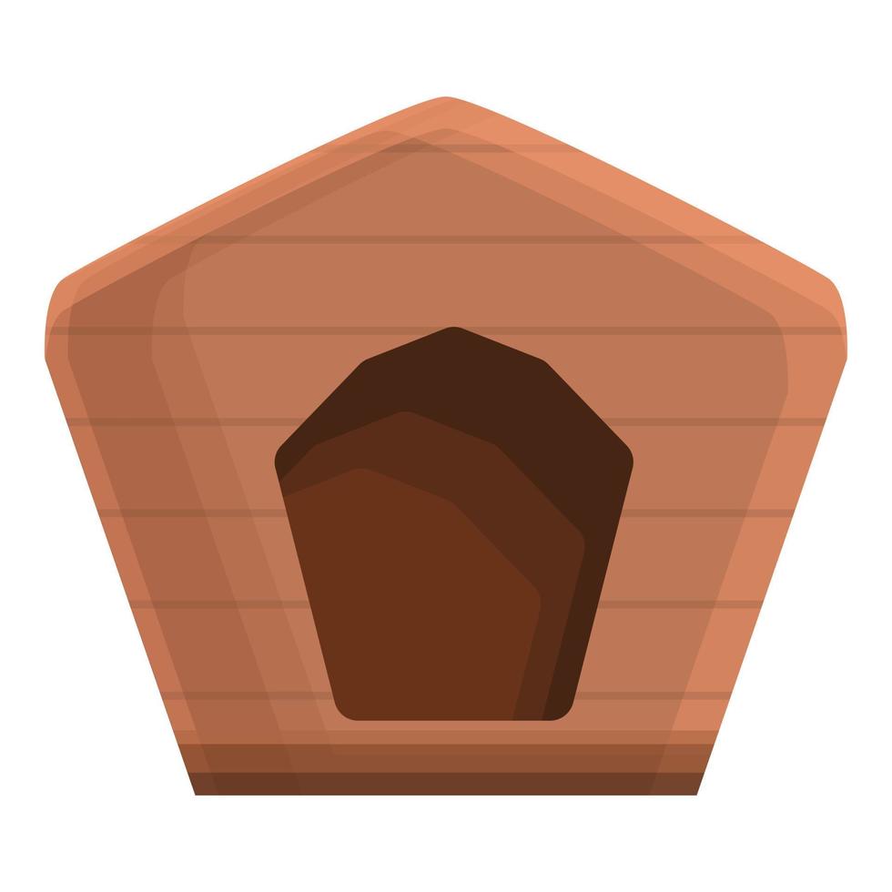 Grass dog kennel icon cartoon vector. Puppy house vector