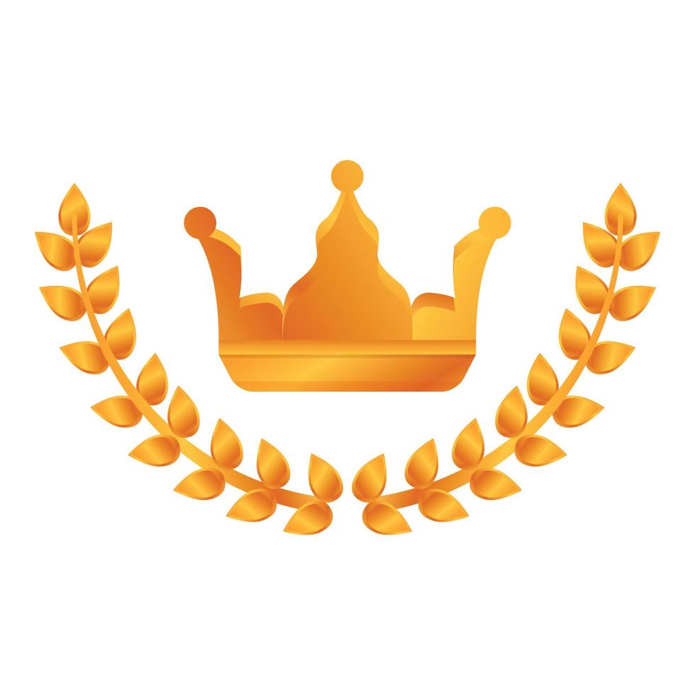 Ranking laurel crown icon, cartoon style vector