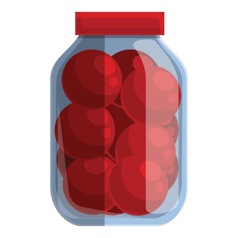 Pickled tomatoes icon, cartoon style vector