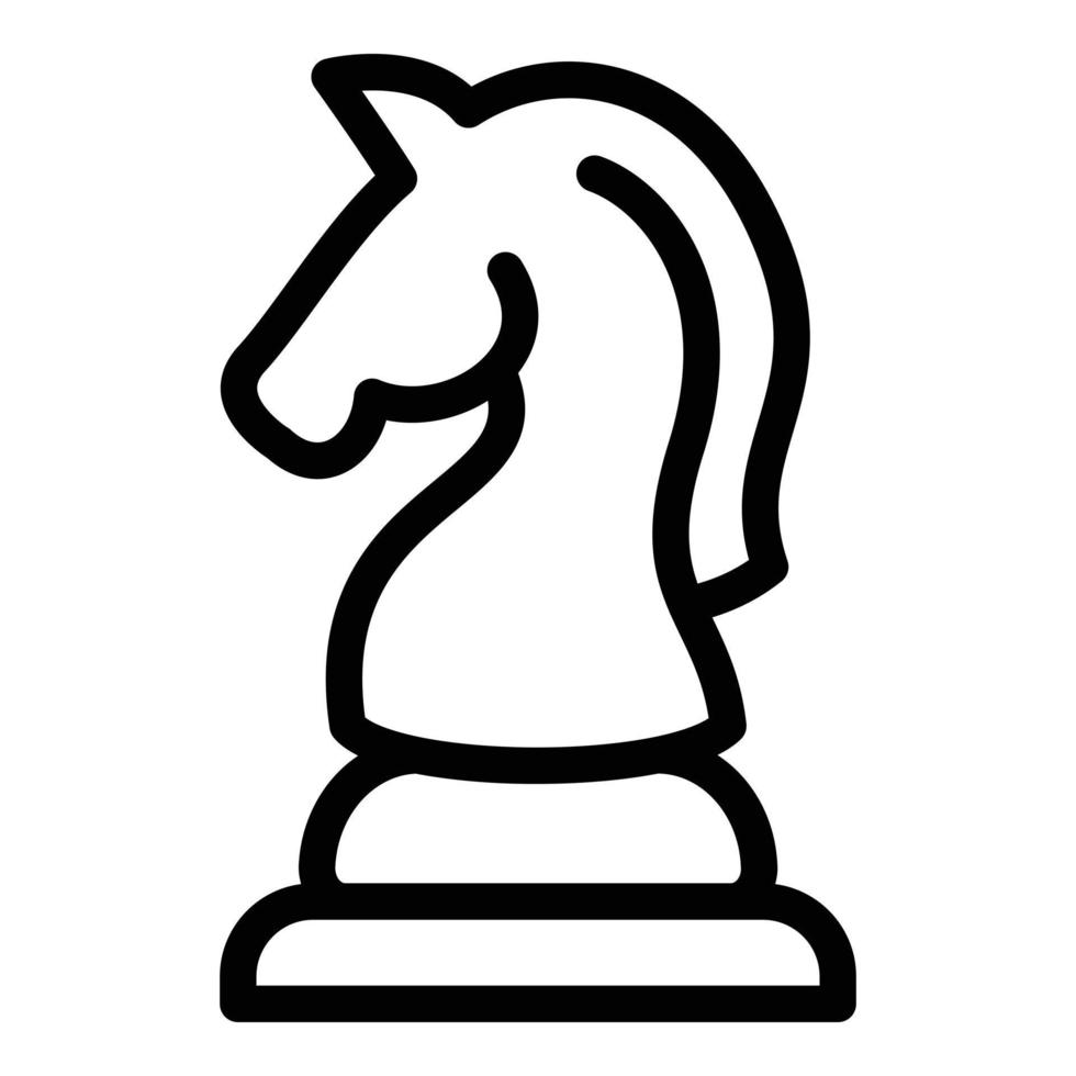 Chess play knight icon, outline style vector